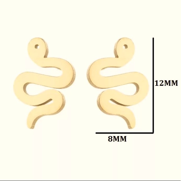Stainless Steel  Snake 🐍 Stud Earrings - Picture 2 of 2